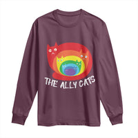 Funny LGBT The Ally Cats Long Sleeve Shirt Pride Month Rainbow Cat