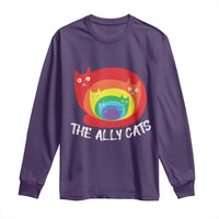 Funny LGBT The Ally Cats Long Sleeve Shirt Pride Month Rainbow Cat