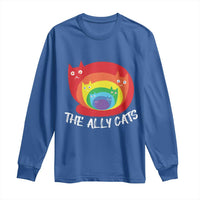 Funny LGBT The Ally Cats Long Sleeve Shirt Pride Month Rainbow Cat