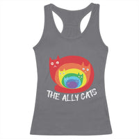 Funny LGBT The Ally Cats Racerback Tank Top Pride Month Rainbow Cat