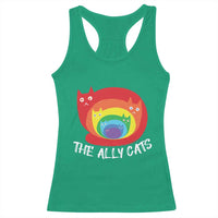 Funny LGBT The Ally Cats Racerback Tank Top Pride Month Rainbow Cat