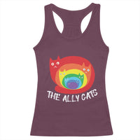 Funny LGBT The Ally Cats Racerback Tank Top Pride Month Rainbow Cat