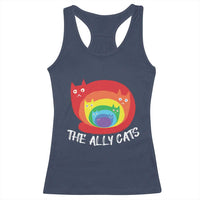 Funny LGBT The Ally Cats Racerback Tank Top Pride Month Rainbow Cat
