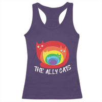 Funny LGBT The Ally Cats Racerback Tank Top Pride Month Rainbow Cat