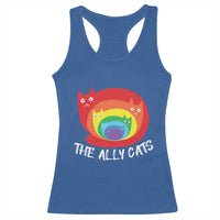 Funny LGBT The Ally Cats Racerback Tank Top Pride Month Rainbow Cat