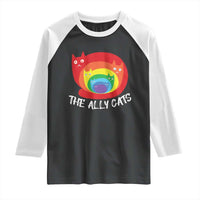 Funny LGBT The Ally Cats Raglan Shirt Pride Month Rainbow Cat