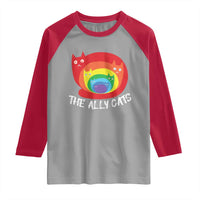 Funny LGBT The Ally Cats Raglan Shirt Pride Month Rainbow Cat