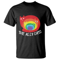 Funny LGBT The Ally Cats T Shirt Pride Month Rainbow Cat