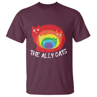 Funny LGBT The Ally Cats T Shirt Pride Month Rainbow Cat