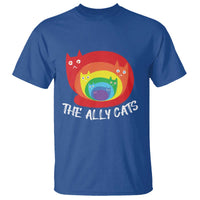 Funny LGBT The Ally Cats T Shirt Pride Month Rainbow Cat