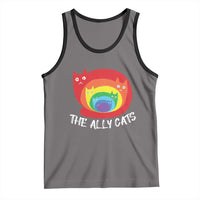 Funny LGBT The Ally Cats Tank Top Pride Month Rainbow Cat