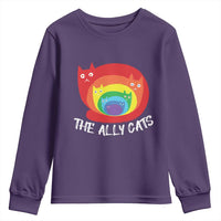 Funny LGBT The Ally Cats Youth Sweatshirt Pride Month Rainbow Cat