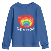 Funny LGBT The Ally Cats Youth Sweatshirt Pride Month Rainbow Cat