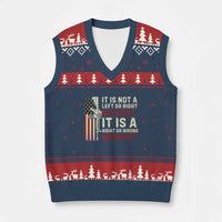 It Is Not A Left Or Right Moment It Is A Right Or Wrong Moment V-Neck Knit Sweater Vest American Flag - Wonder Print Shop
