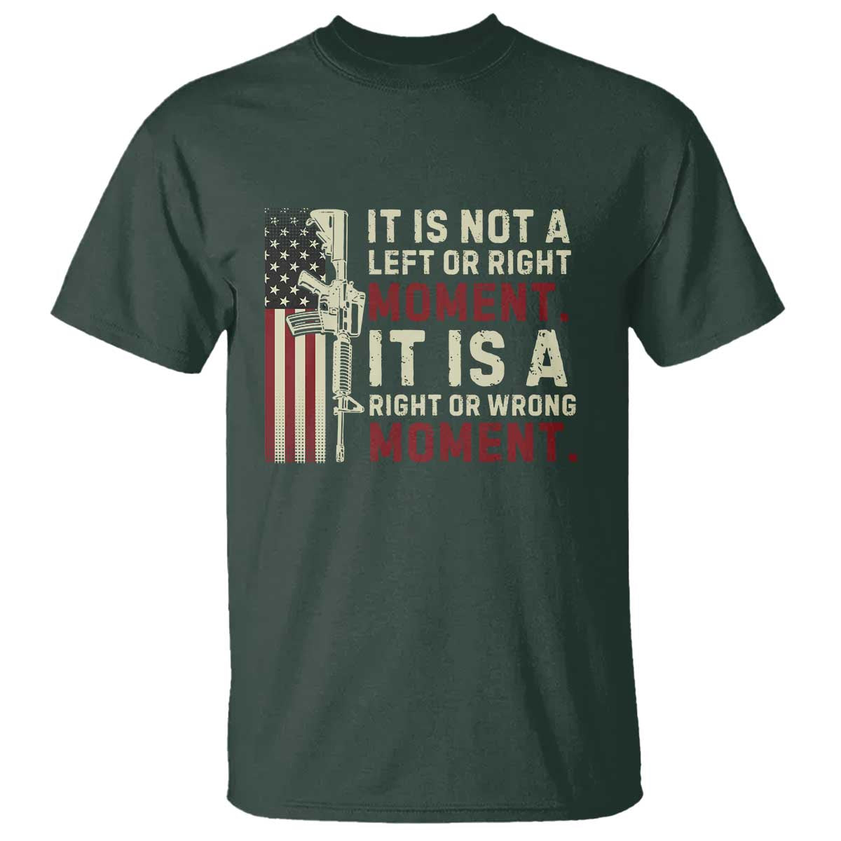 It Is Not A Left Or Right Moment It Is A Right Or Wrong Moment T Shirt American Flag