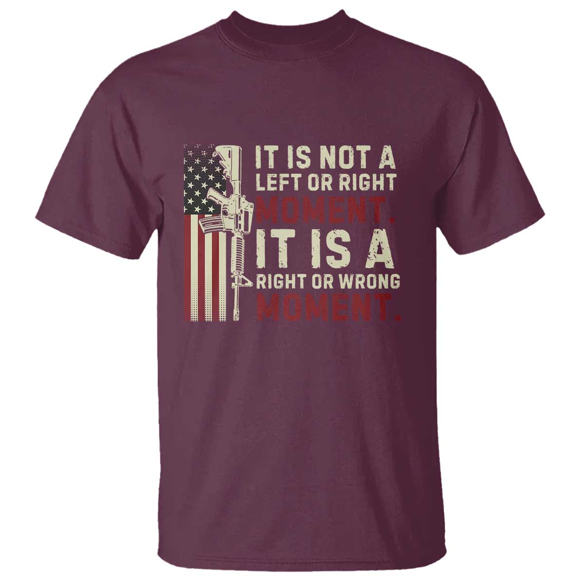 It Is Not A Left Or Right Moment It Is A Right Or Wrong Moment T Shirt American Flag