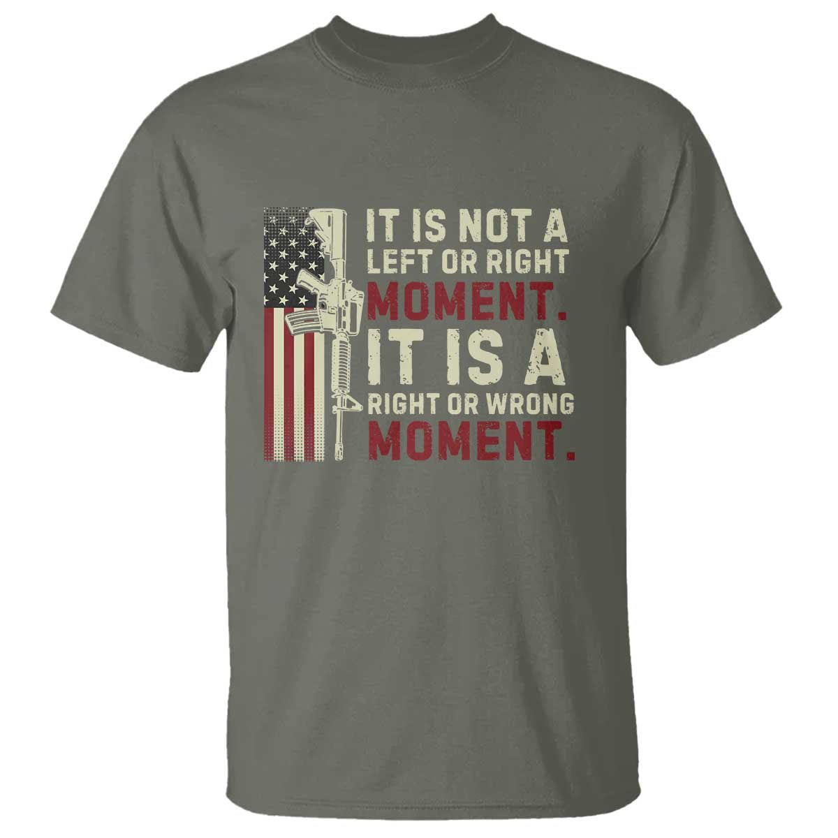 It Is Not A Left Or Right Moment It Is A Right Or Wrong Moment T Shirt American Flag