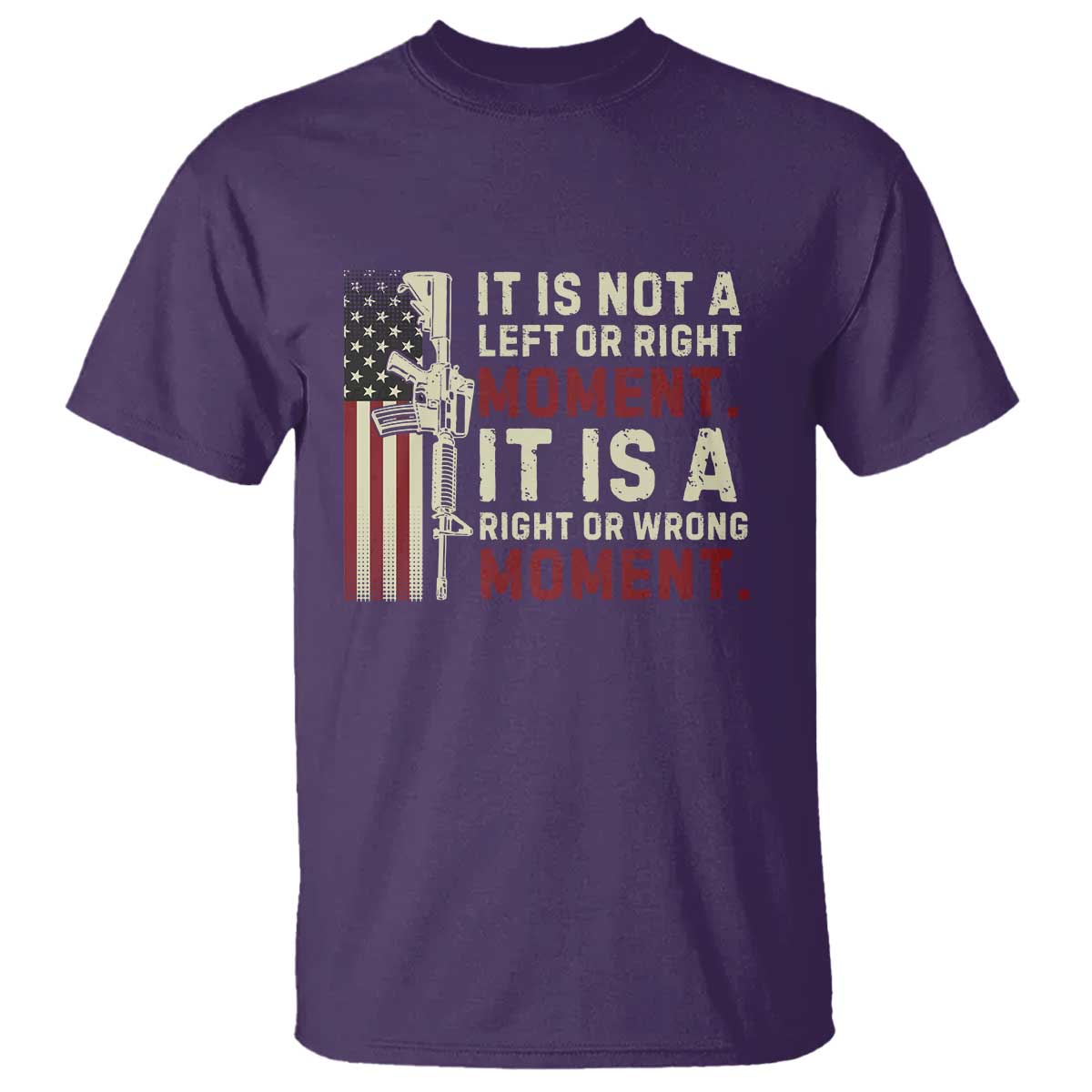 It Is Not A Left Or Right Moment It Is A Right Or Wrong Moment T Shirt American Flag