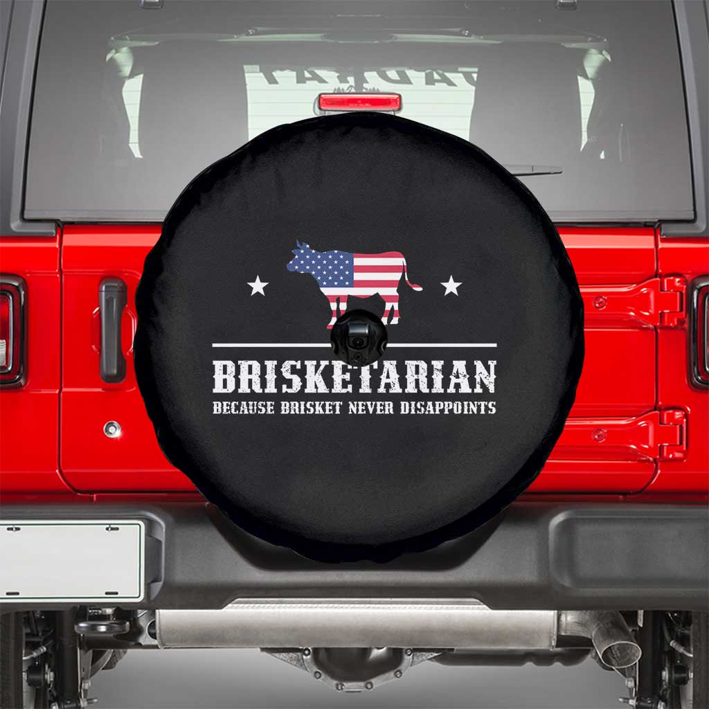 BBQ Lover Spare Tire Cover Brisketarian Because Brisket Never Disappoints Grill Master American Flag