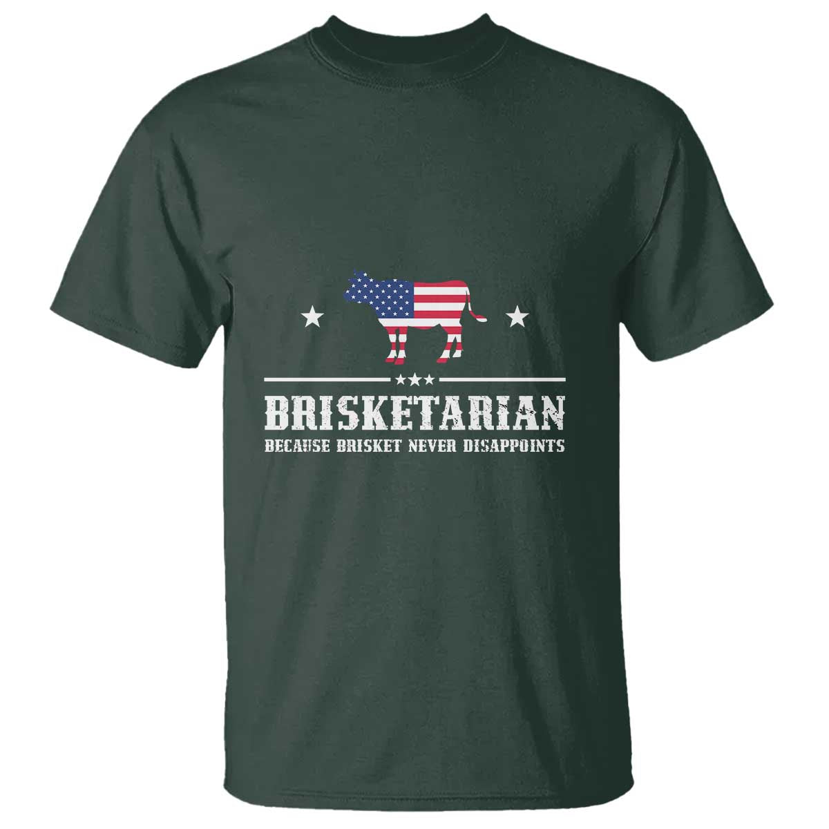 BBQ Lover T Shirt Brisketarian Because Brisket Never Disappoints Grill Master American Flag - Wonder Print Shop