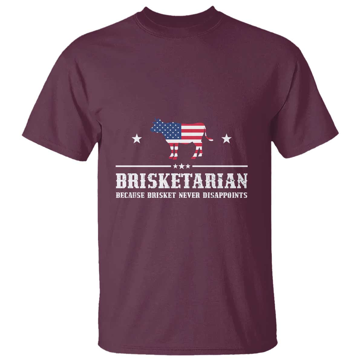 BBQ Lover T Shirt Brisketarian Because Brisket Never Disappoints Grill Master American Flag - Wonder Print Shop