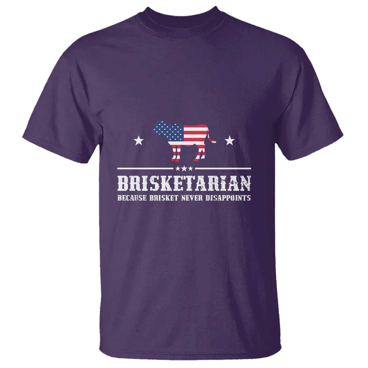 BBQ Lover T Shirt Brisketarian Because Brisket Never Disappoints Grill Master American Flag - Wonder Print Shop