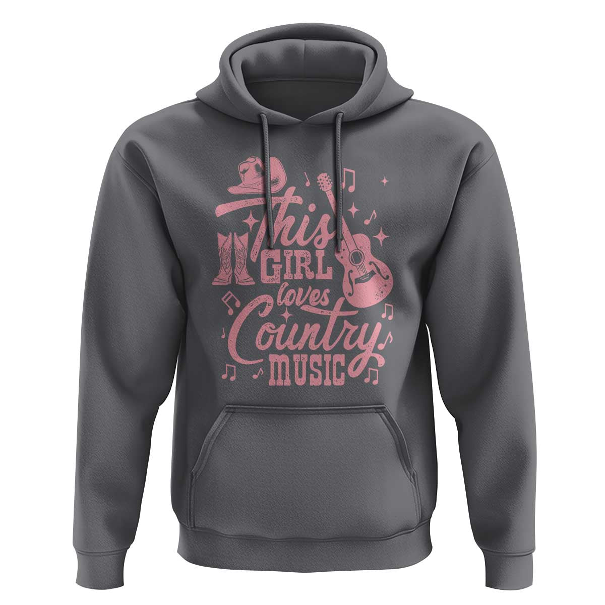 This Girl Loves Country Music Hoodie Cowgirl Hat Pink Boots - Wonder Print Shop