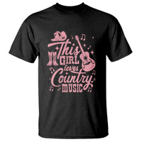 This Girl Loves Country Music T Shirt Cowgirl Hat Pink Boots - Wonder Print Shop