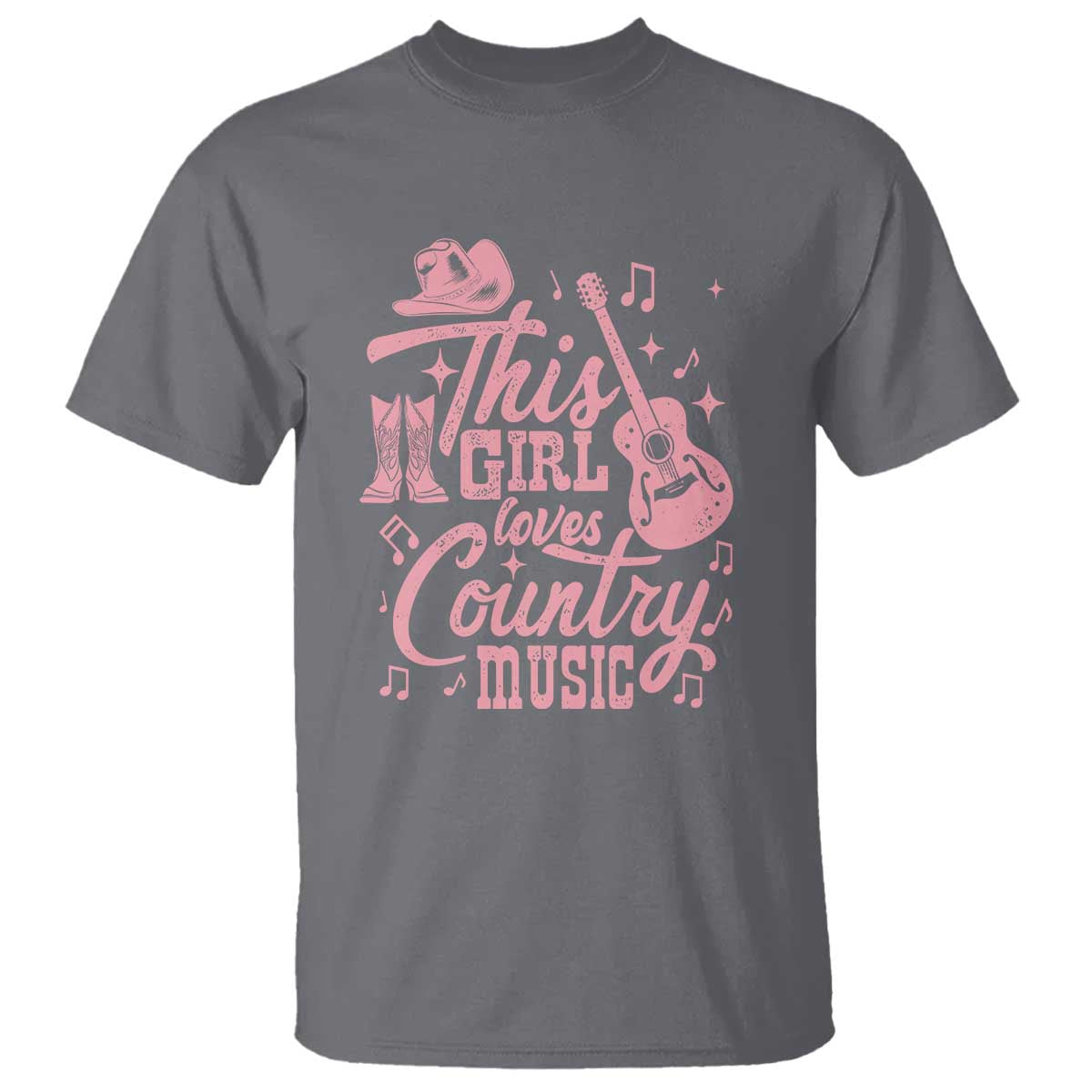 This Girl Loves Country Music T Shirt Cowgirl Hat Pink Boots - Wonder Print Shop