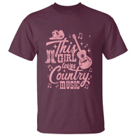 This Girl Loves Country Music T Shirt Cowgirl Hat Pink Boots - Wonder Print Shop