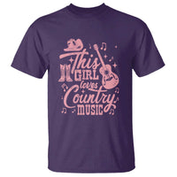 This Girl Loves Country Music T Shirt Cowgirl Hat Pink Boots - Wonder Print Shop