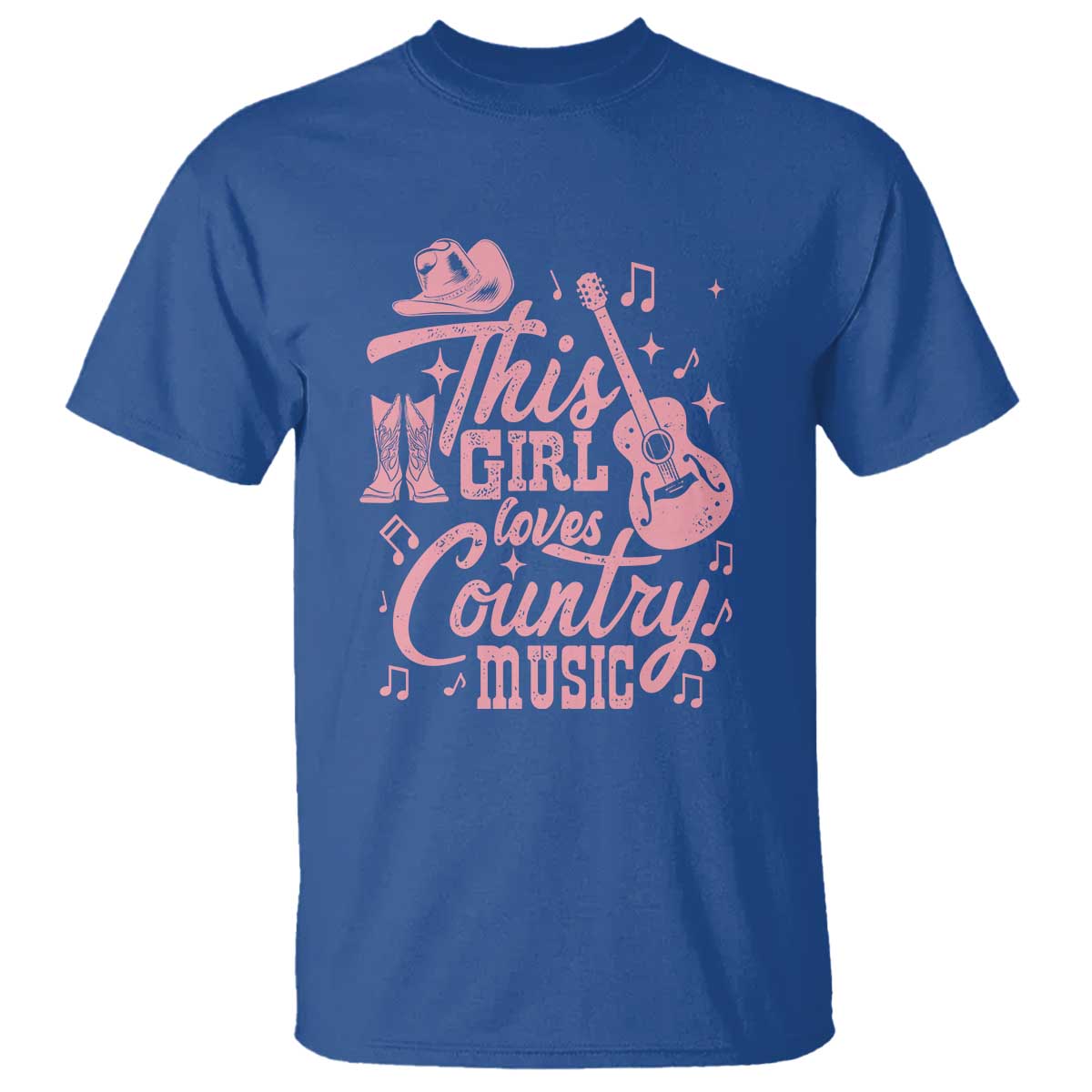 This Girl Loves Country Music T Shirt Cowgirl Hat Pink Boots - Wonder Print Shop