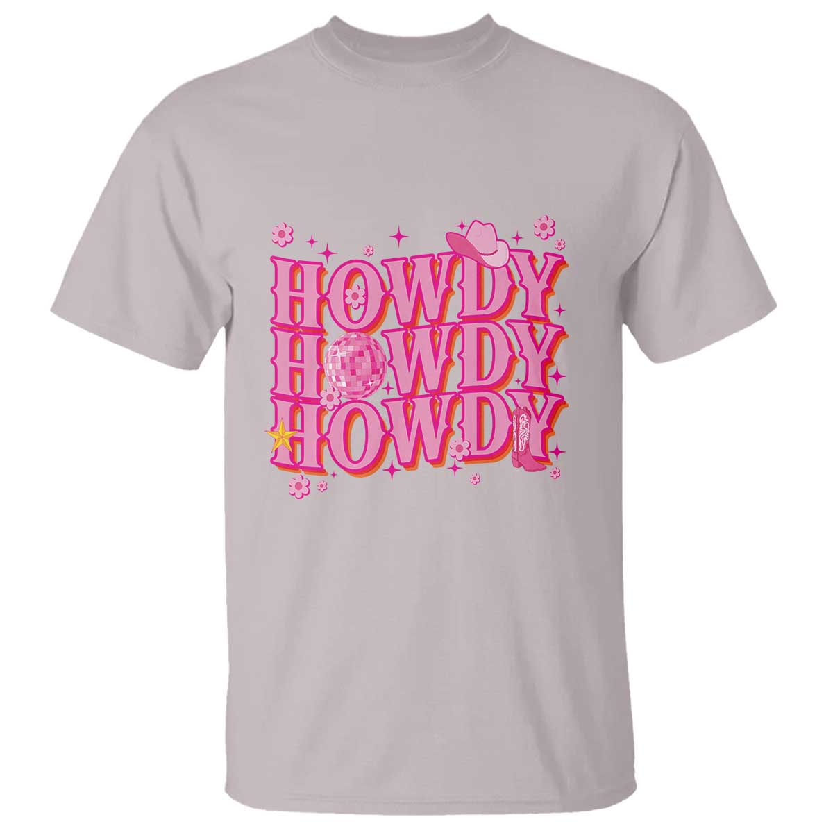 Funny Cowboy T Shirt Howdy Western Country Pink Retro Disco Ball - Wonder Print Shop