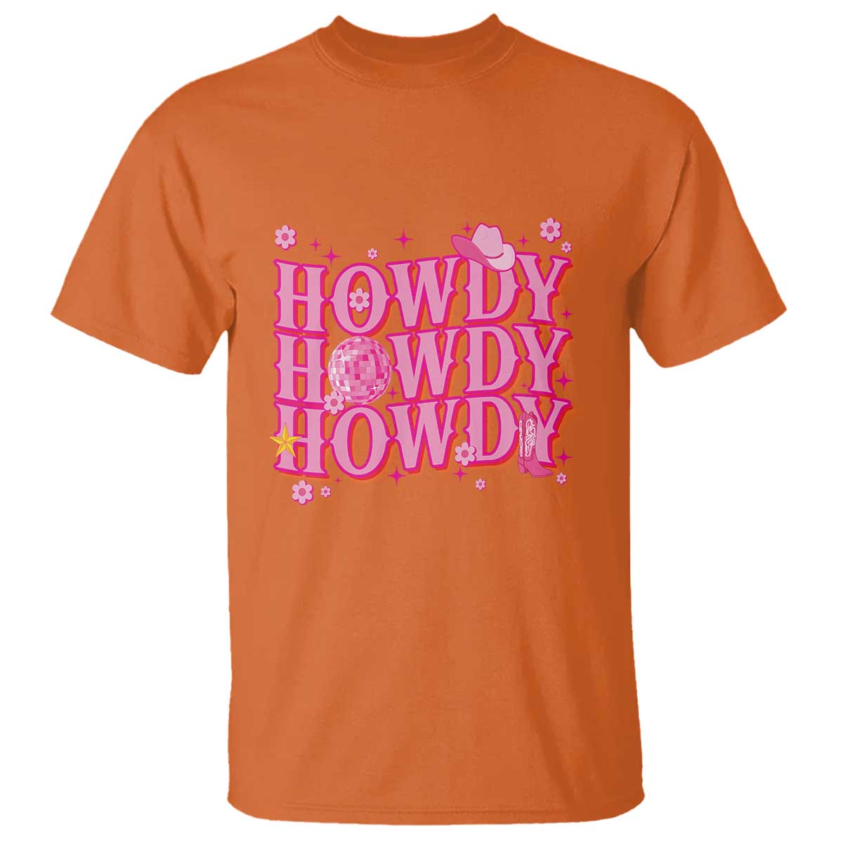 Funny Cowboy T Shirt Howdy Western Country Pink Retro Disco Ball - Wonder Print Shop