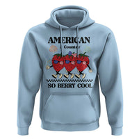 American A Coutry So Berry Cool Hoodie Retro Groovy Strawberry Season 4th Of July - Wonder Print Shop