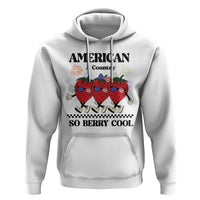 American A Coutry So Berry Cool Hoodie Retro Groovy Strawberry Season 4th Of July - Wonder Print Shop
