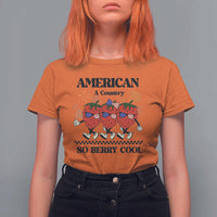 American A Coutry So Berry Cool T Shirt For Women Retro Groovy Strawberry Season 4th Of July - Wonder Print Shop