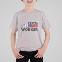 Postal Worker T Shirt For Kid USA Flag Patriotic Mailman Mail Lady - Wonder Print Shop