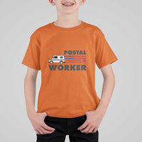 Postal Worker T Shirt For Kid USA Flag Patriotic Mailman Mail Lady - Wonder Print Shop