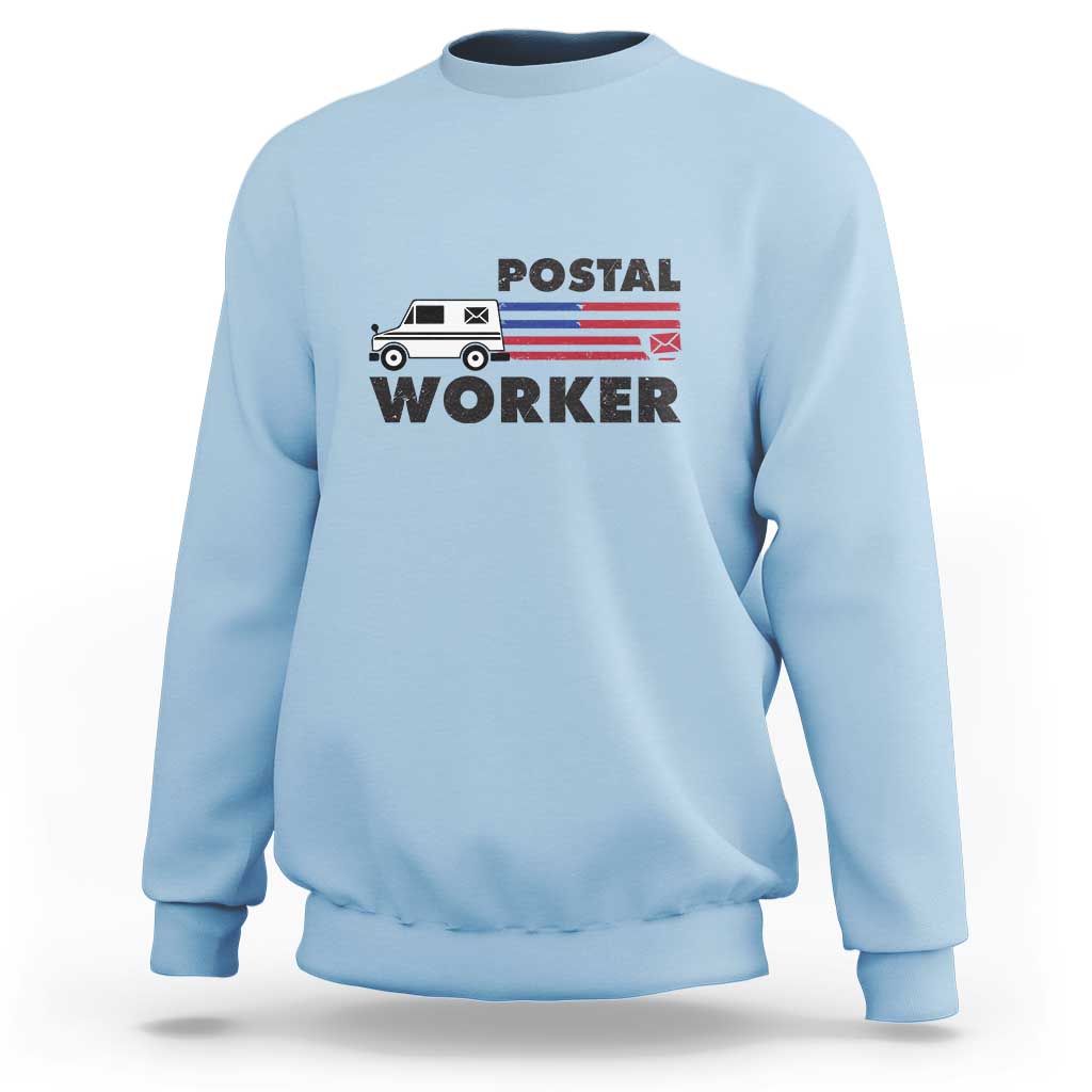 Postal Worker Sweatshirt USA Flag Patriotic Mailman Mail Lady - Wonder Print Shop
