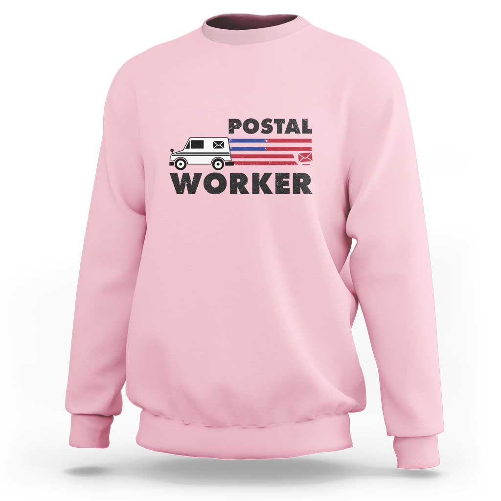 Postal Worker Sweatshirt USA Flag Patriotic Mailman Mail Lady - Wonder Print Shop