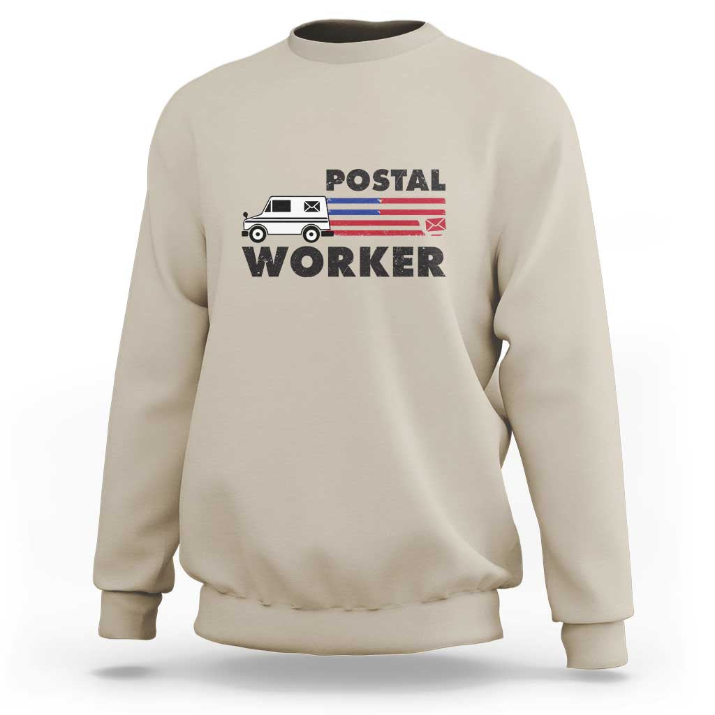 Postal Worker Sweatshirt USA Flag Patriotic Mailman Mail Lady - Wonder Print Shop