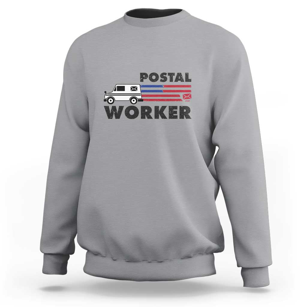 Postal Worker Sweatshirt USA Flag Patriotic Mailman Mail Lady - Wonder Print Shop