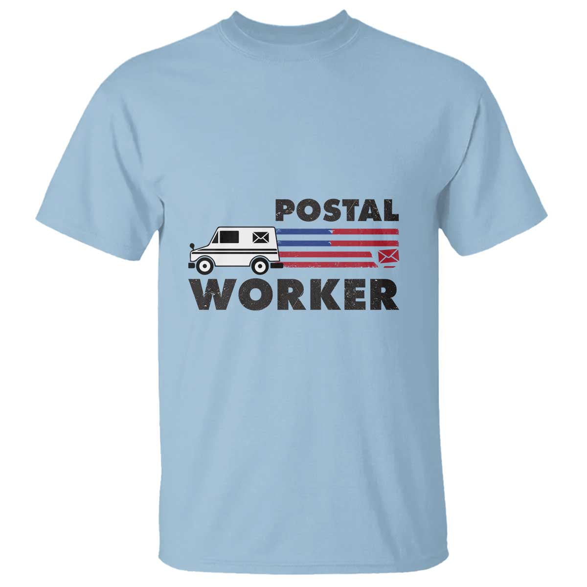 Postal Worker T Shirt USA Flag Patriotic Mailman Mail Lady - Wonder Print Shop
