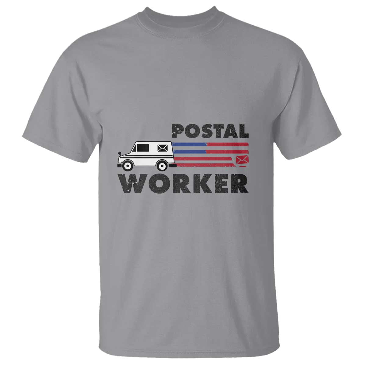 Postal Worker T Shirt USA Flag Patriotic Mailman Mail Lady - Wonder Print Shop