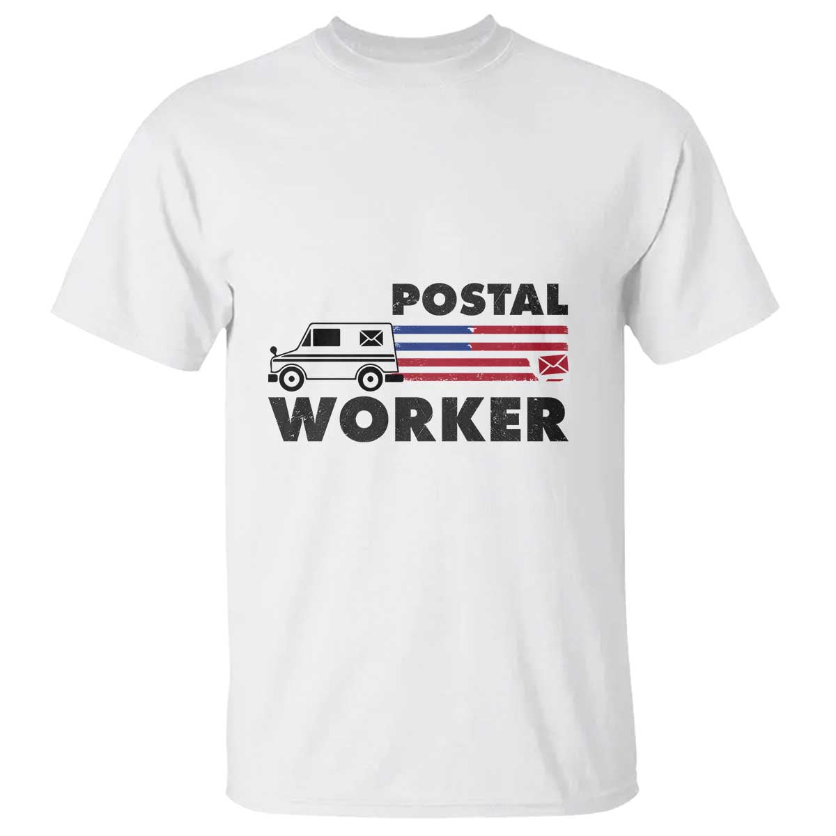 Postal Worker T Shirt USA Flag Patriotic Mailman Mail Lady - Wonder Print Shop