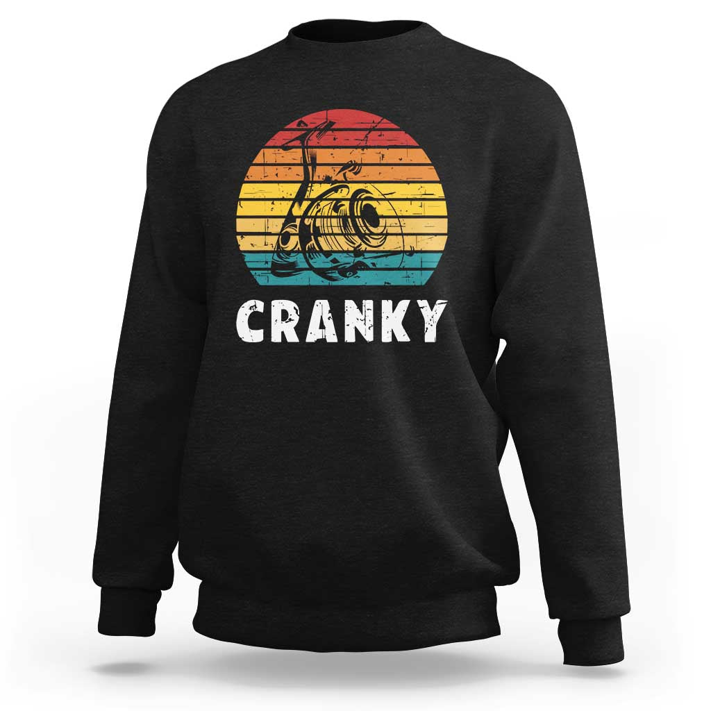 Fishing Lover Sweatshirt Cranky Vintage Retro Crankbait Fishermen - Wonder Print Shop