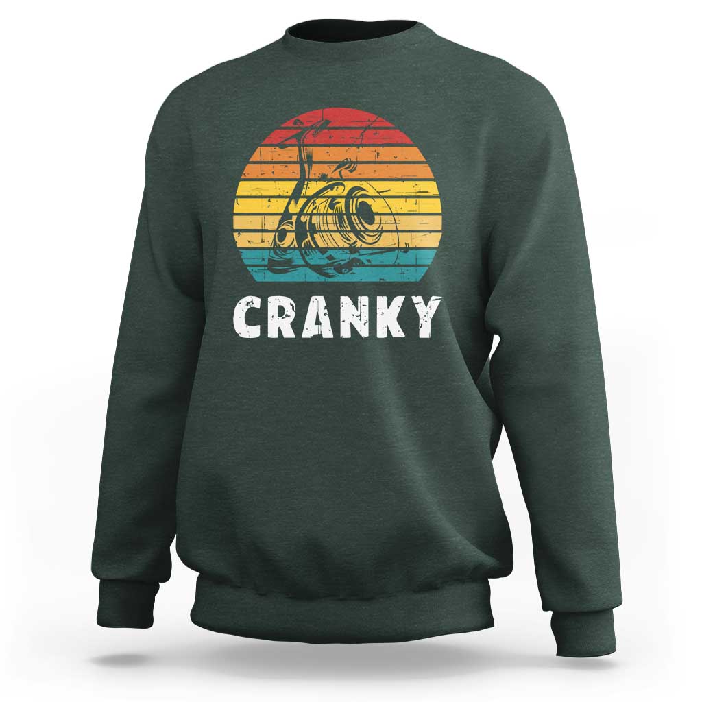 Fishing Lover Sweatshirt Cranky Vintage Retro Crankbait Fishermen - Wonder Print Shop
