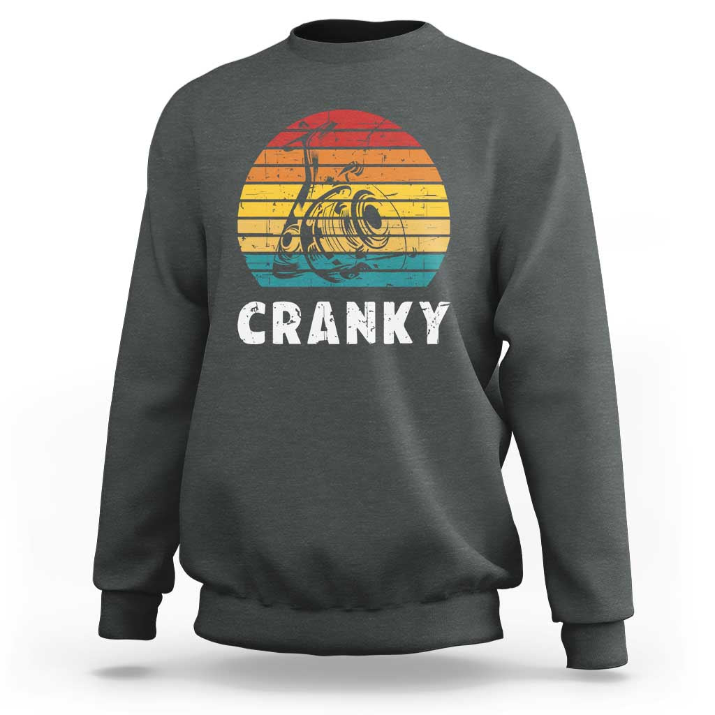 Fishing Lover Sweatshirt Cranky Vintage Retro Crankbait Fishermen - Wonder Print Shop