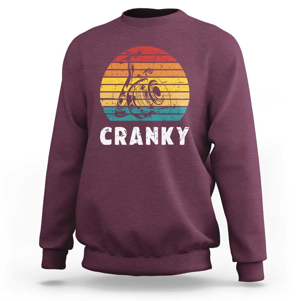 Fishing Lover Sweatshirt Cranky Vintage Retro Crankbait Fishermen - Wonder Print Shop
